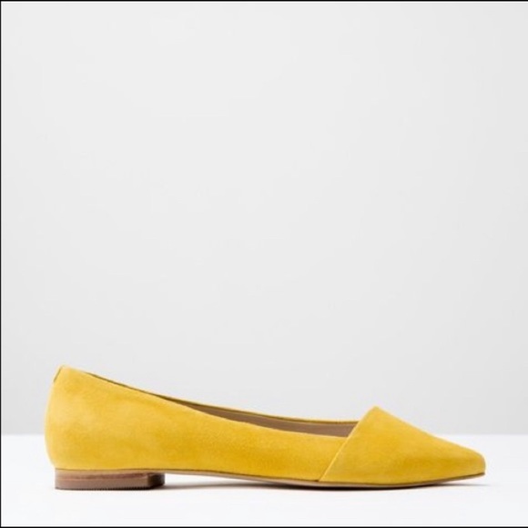 yellow leather flats womens